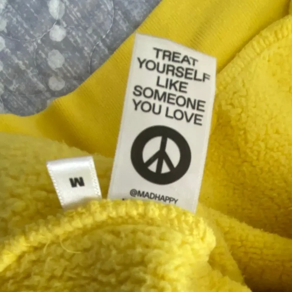 Madhappy x Snapchat Hoodie Men's Yellow Fleece Lined Pullover Cotton USA Medium